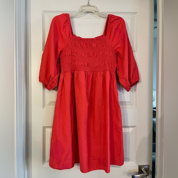 Ingrid & Isabel Dresses & Skirts - Isabel Red Dress with Smocked Chest and Pockets